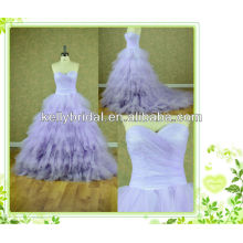 2014 neue Stil lila / violetten Tüll Brautkleid mit Sweathreat Ausschnitt